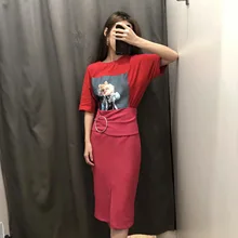 Весна, Новое поступление, Европейский-американский стиль, подходит ко всему, пуговицы, декоративные прямые женские юбки с пряжкой, одежда с узлом