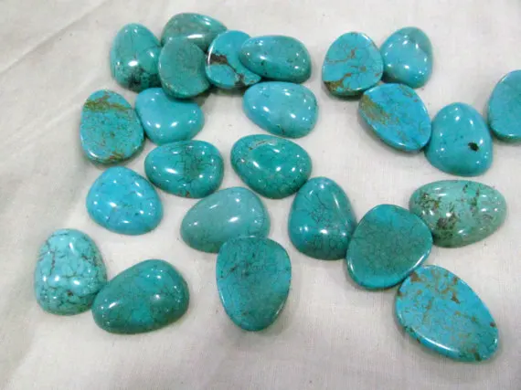 

50pcs 18-28mm Turquoise Cabochon Deardrop Stacking Ring Stackable Rings Earrings Jewelry Designer Handmade Handcut Turquoise Sto