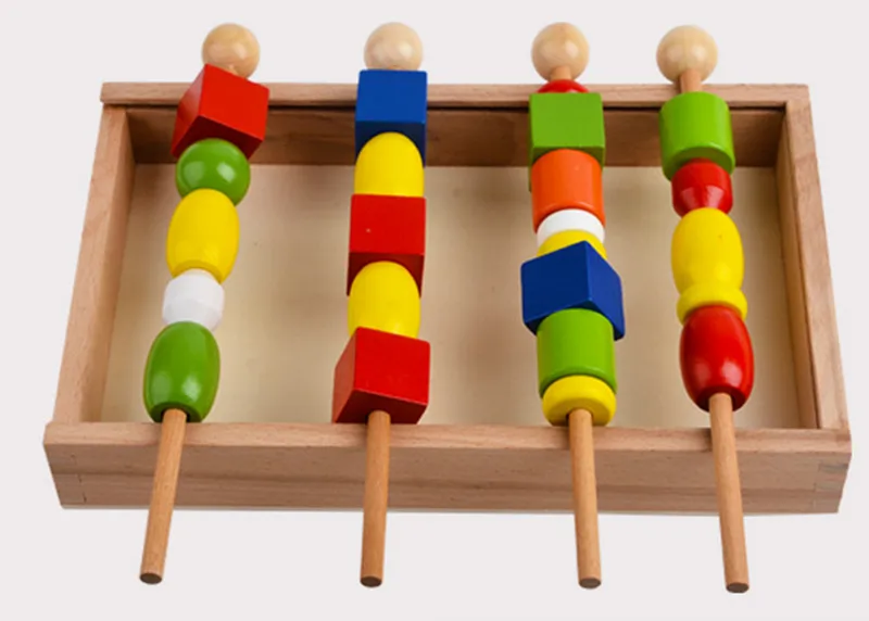 New Wooden Baby Toy Intelligence string Beads Baby Educational Toy Baby