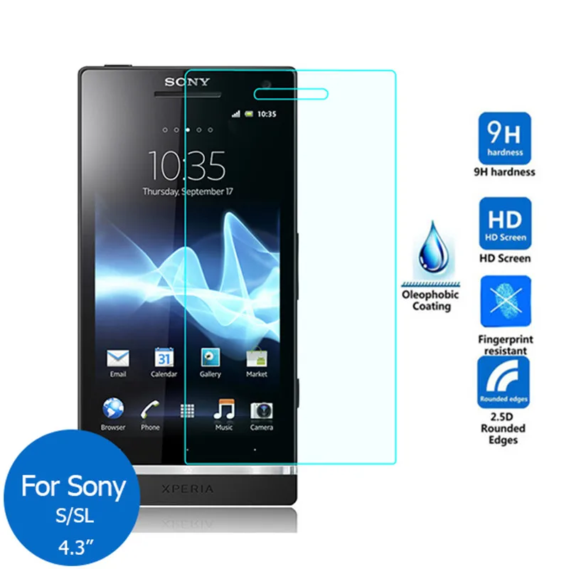 Защитное стекло закаленное 9H для Sony Xperia S LT26i SL LT26ii | Мобильные телефоны и