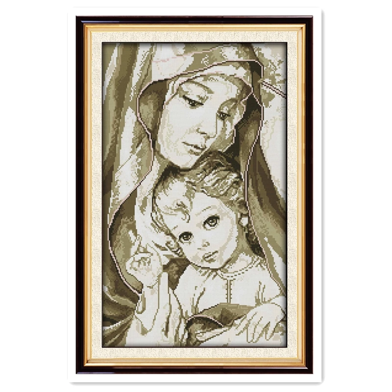 

Virgin Mary (2) Embroidery Cross Sets Needlework joy sunday cross stitch Home Decor Chinese Counted Cross Stitch Patterns Kits