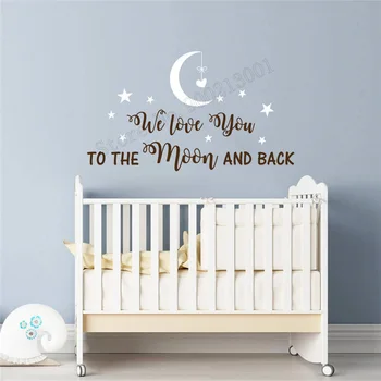 

Wall Decoration I Love You To The Moon And Black Wall Decoration Nursery Quotes Ornament Removeable Poster Mural Kidroom LY280