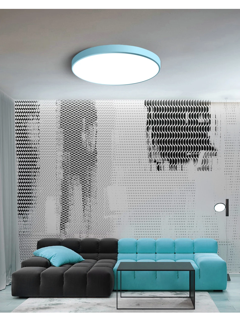 LED Ceiling Light Ultra-thin 5CM LED Mordern Simple Lamp Black White Round Square for Living Room Bedroom Foyer Dinning Room