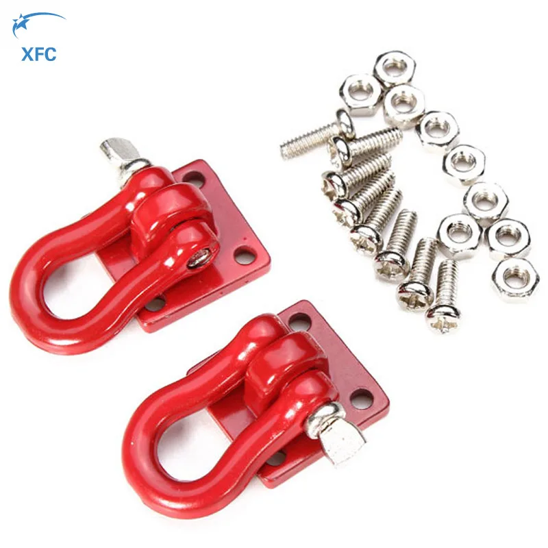 1 Pair Hook Hitch Tow Shackles Red for RC 110 Scale Crawler Drifting