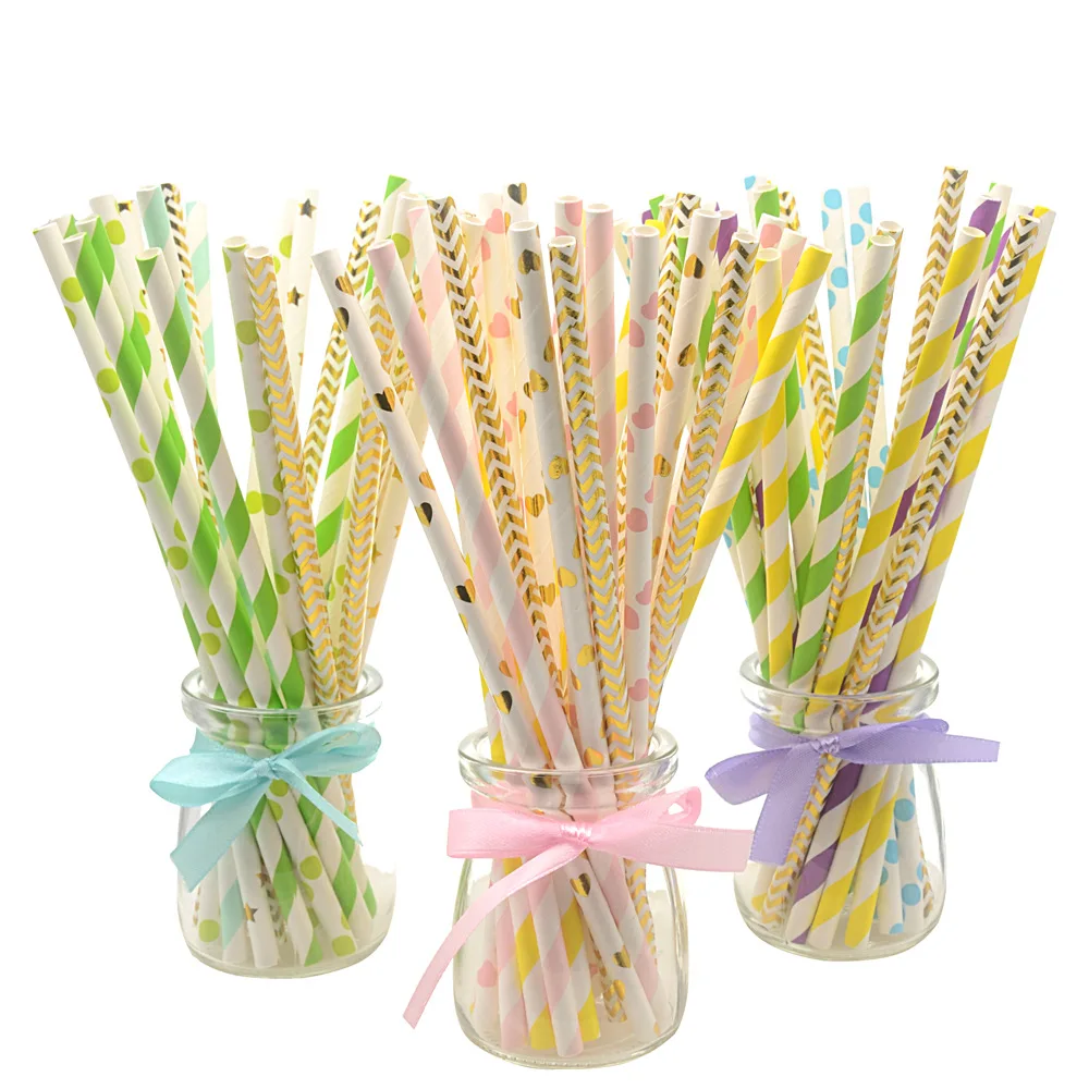 

25pcs/pack Disposable Paper Straws Light Pink Drinking Straws For Kids Birthday Wedding Decoration Christmas Party Supplies