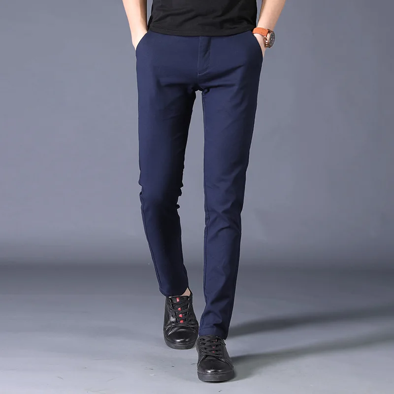 

New men's waist casual pants Spring and autumn cotton business trousers Korean Slim straight pants