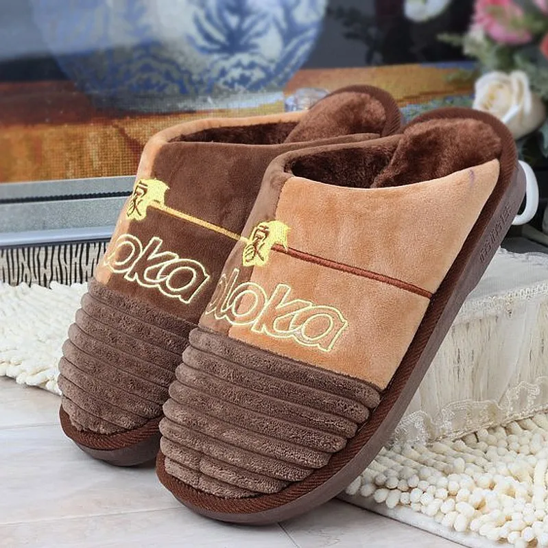 New 2015 hot winter men home slippers men's extra large warm cotton at