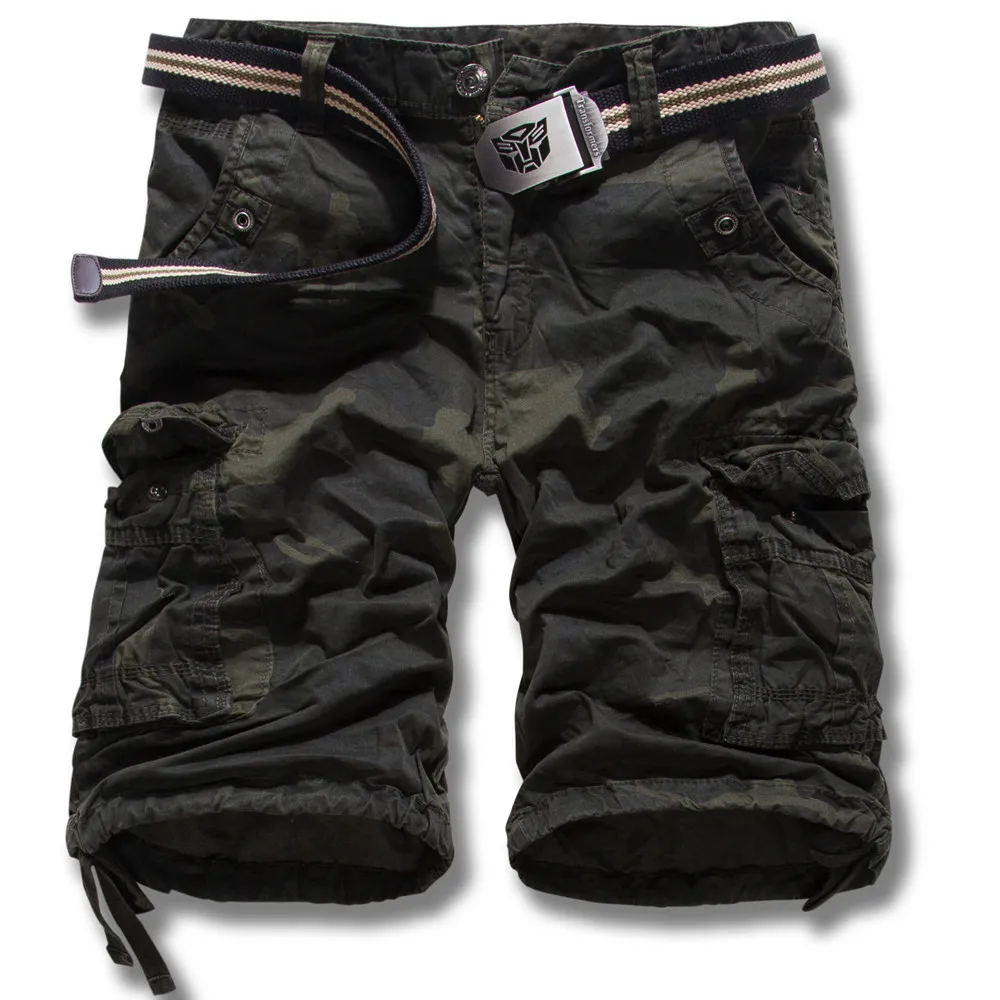 Мужские шорты Карго летние новые мужские комбинезоны свободные камуфляжные х/б мужские шорты мужские армейские шорты