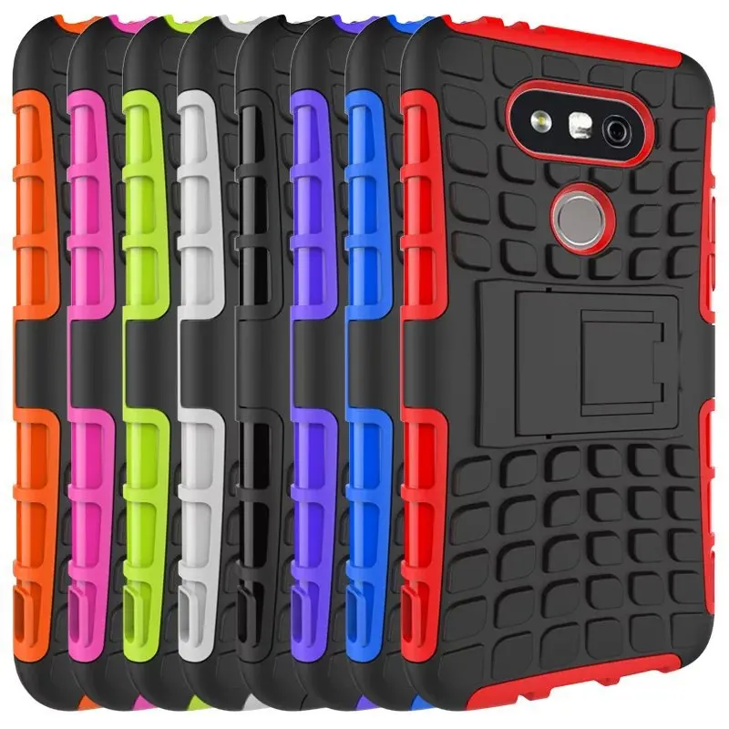 Dual Layer TPU+PC Rugged Heavy Duty Back Phone Cover Kickstand Armor