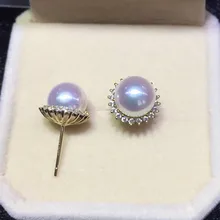 Eternal wedding Women Gift word 925 Sterling silver real Specular light natural pearl earrings   earrings sun flower round to