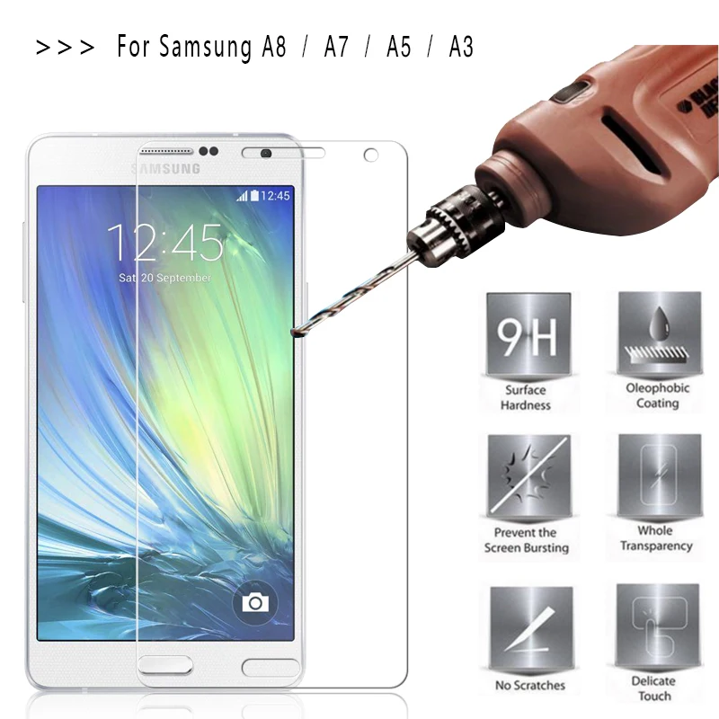 Стеклянная пленка премиум класса закаленное стекло для Samsung Galaxy A8 A7 A5 A3 2015 A8000 A700F
