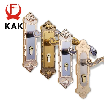 

KAK European Mute Room Door Lock Interior Door Handles Lock Toilet Washroom Lock Fashion Vintage Furniture Lock Hardware