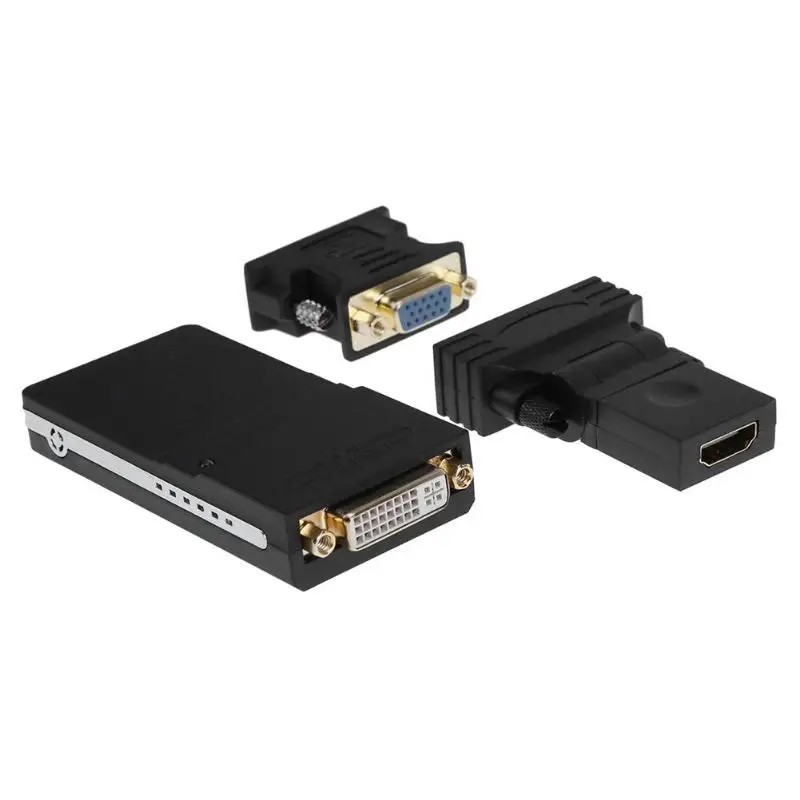 USB 2.0 to VGA / DVI / HDMI Multi Display Monitor Adapter External Video Graphic Converter External Video Card for Laptop USB 2.0 to VGA / DVI / HDMI Multi Display Monitor Adapter External Video Graphic Converter External Video Card for Laptop