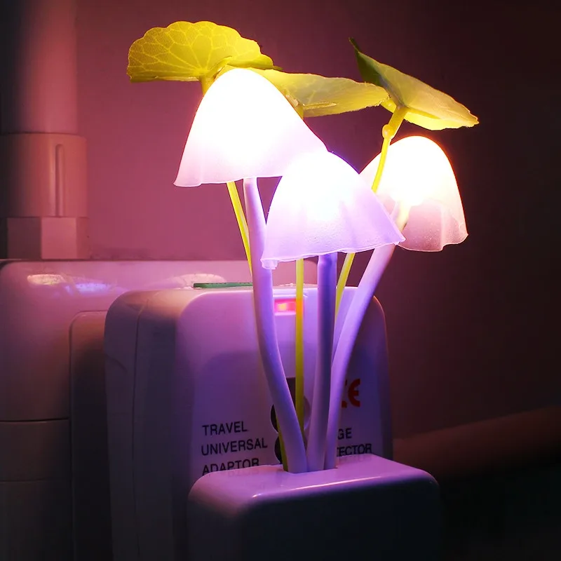 Ночник с датчиком гриба, светодиодная лампа, ночник, RGB, с сумерками до рассвета, лампа для спальни, для детей, Детский ночник