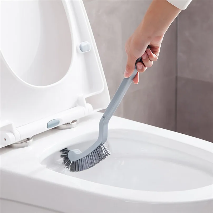Cleaning Brush Toilet Brush Corner Semicircular Plastic Toilet Cleaning Brush Corner Rim Cleaner Bent Bowl Handle #4j11 (3)
