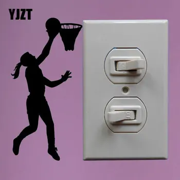 

YJZT Basketball Girl Layup Switch Decals Vinyl Bedroom Wall Sticker 8SS2373