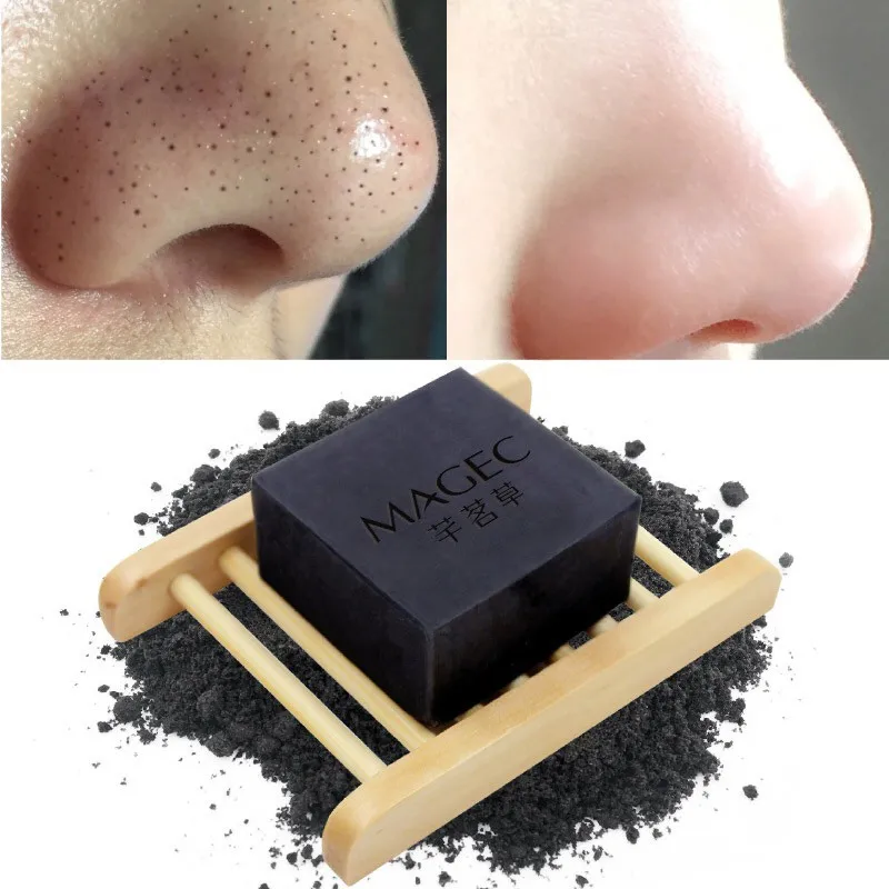 

Handmade Soap Natural Bamboo Charcoal Skin Nose Whitening Blackhead Remover Soap Acne Treatment Face Wash Smooth Bath Skin Care