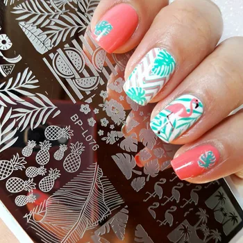 

BORN PRETTY Nail Art Stamp Template Nail Stamper Animal Geometric lattice Image Pattern Printing Plate for Stencil