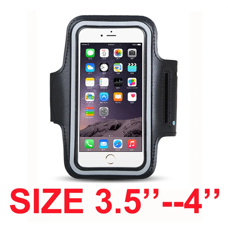 Нарукавная повязка для размера 4 ''4,5'' 4,7 ''5'' 5,5 ''6'' дюймов, спортивный держатель для мобильного телефона, чехол для iphone, huawei, samsung, Xiaomi, телефон на руку - Цвет: Size 3.5--4 (black)