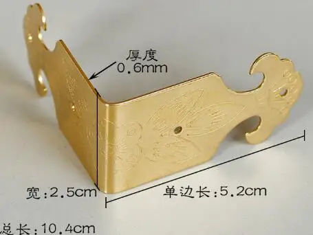 Твердый латунный угловой протектор для Футляр для коробки хранения сигарет/Декор Деревянные ювелирные изделия подарочные коробки для вина