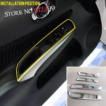 

Right Hand Side Drive! Car Window Glass Armrest Lift Switch Button Trim Cover Sticker Trim For Nissan note e Power 2014 - 2017