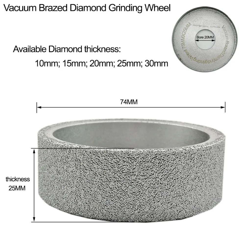 Dia75mmX25mm  Vacuum Brazed Diamond Flat grinding Wheel / Profile wheel For Stone, Artificial Stone, Ceremics, Glass, Concrete