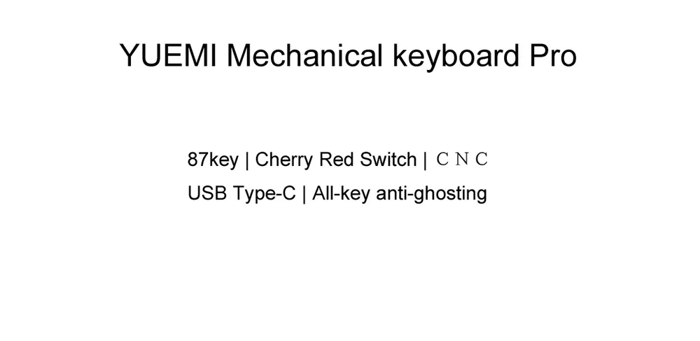 Оригинальная Xiaomi Yuemi Pro MK02 Проводная игровая механическая клавиатура с вишневым красным переключателем, белая подсветка, 87 клавиш, защита от привидения