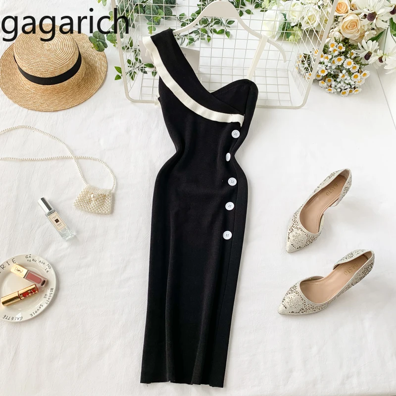 

Gagarich Women Dress 2019 Stretch Solid Single Shoulder Knitted Elegant Long Female Dresses Summer Sexy Vestidos De Fiesta
