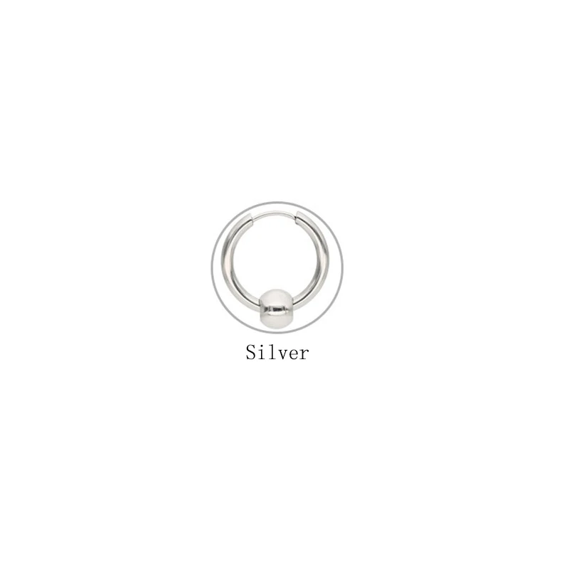 Модные серьги-кольца из нержавеющей стали маленькие круглые квадратные бусы для женщин мужчин Панк Хип-хоп подарочные украшения для ушей 1 штука - Окраска металла: B Silver
