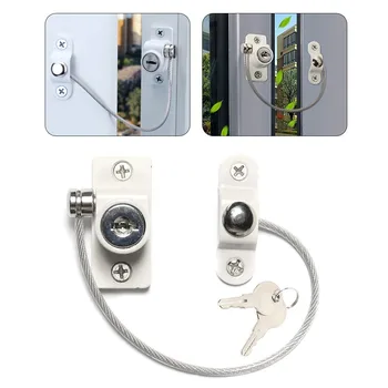 

4PcsSet Twisted-pair Door Window Locks Prevent Falling Baby Safety Locks Restrictor Stainless Steel kids Window Safety Key Locks