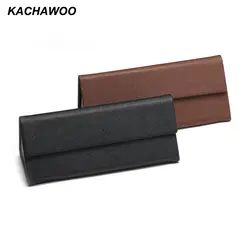 Kachawoo черный треугольник коробка из искусственной кожи для очков Магнитная складные солнечные очки футляр протектор Коробка для хранения