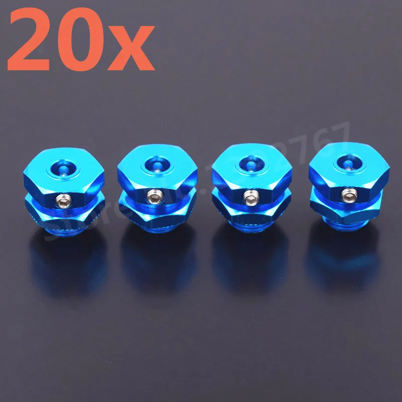 20 Pieces RC Car Upgrade Aluminum Alloy Wheel Hex Hub 17mm Tire Adapter