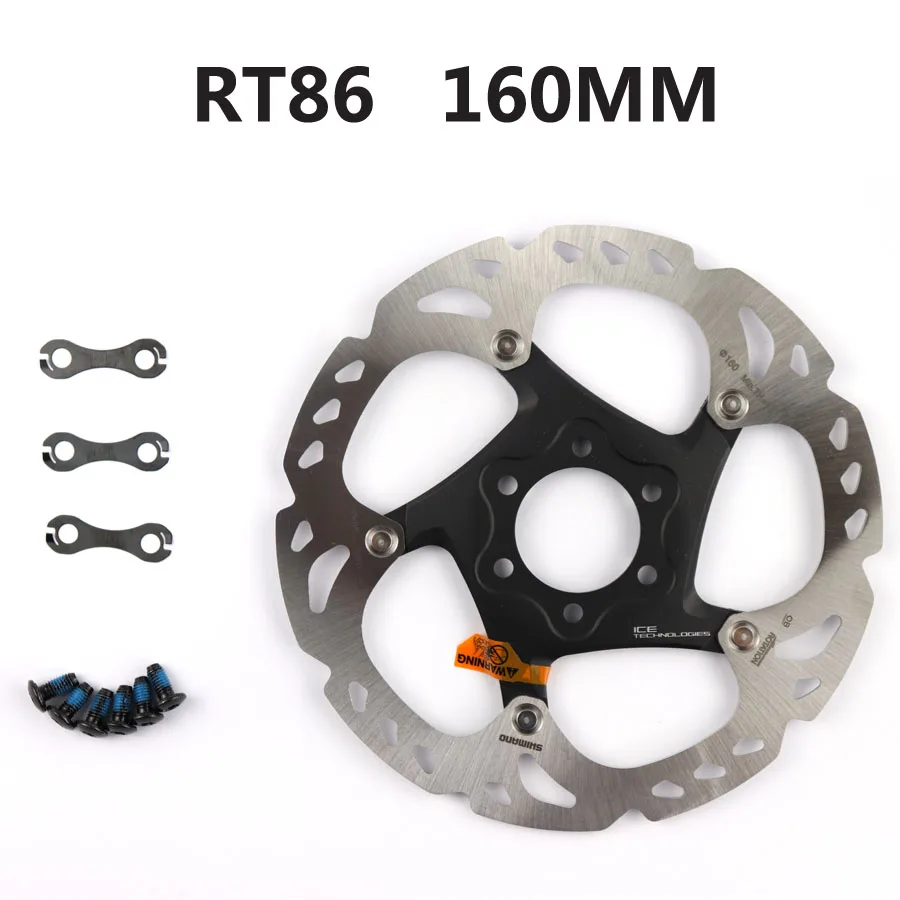 Mountain Bicycle Disc Brake Bicycle Disc Brake Bike Brake Rotor Mountain Bike Disc Brake SHIMANO Deore XT SM RT86 Disc Brake Rotor 6 Bolt Ice Point Technology Brake Disc MTB Mountain Bikes RT86 160MM 180MM 203MM