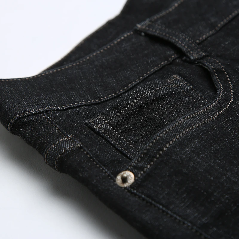 Autumn New Slim Fit Stretch Brand Jeans Men Casual Straight Business Classic Jeans Black Long Male Denim Trousers Pants Overalls