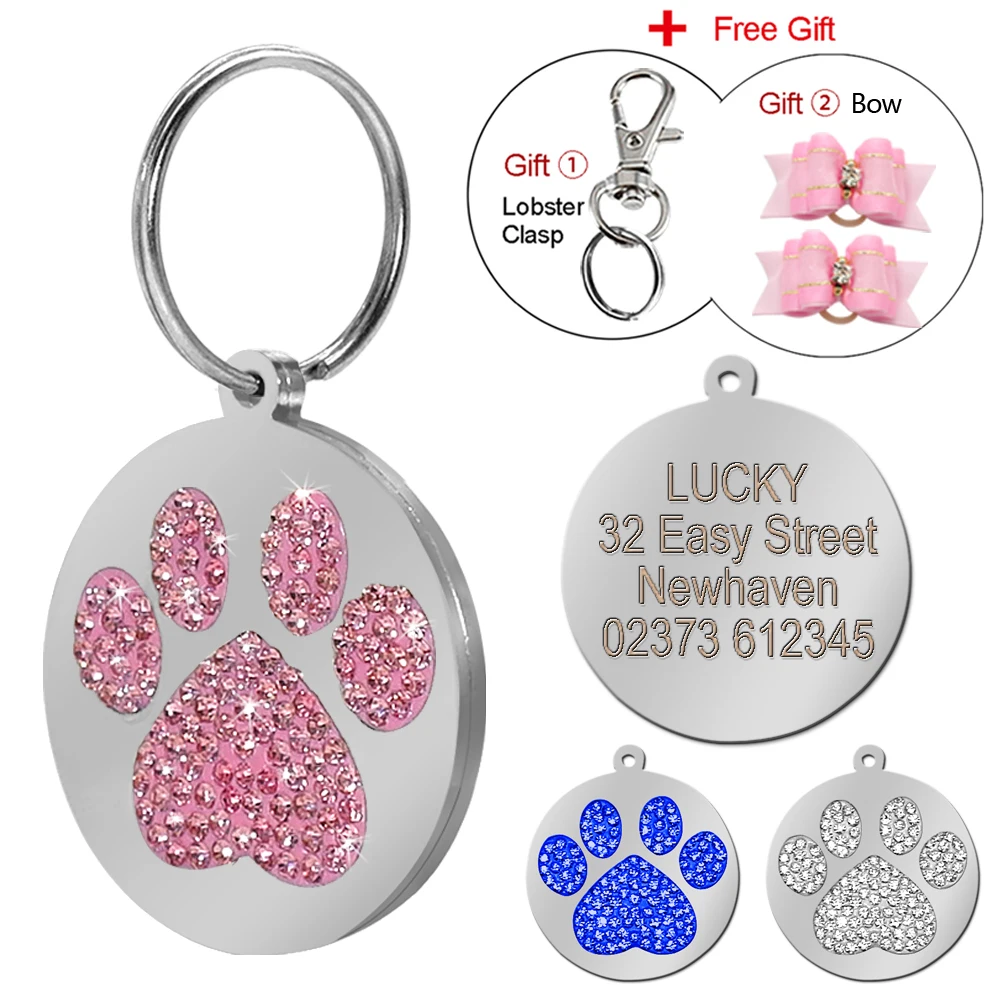 Aliexpress.com : Buy Paw Print Round Stainless Steel Pet ...