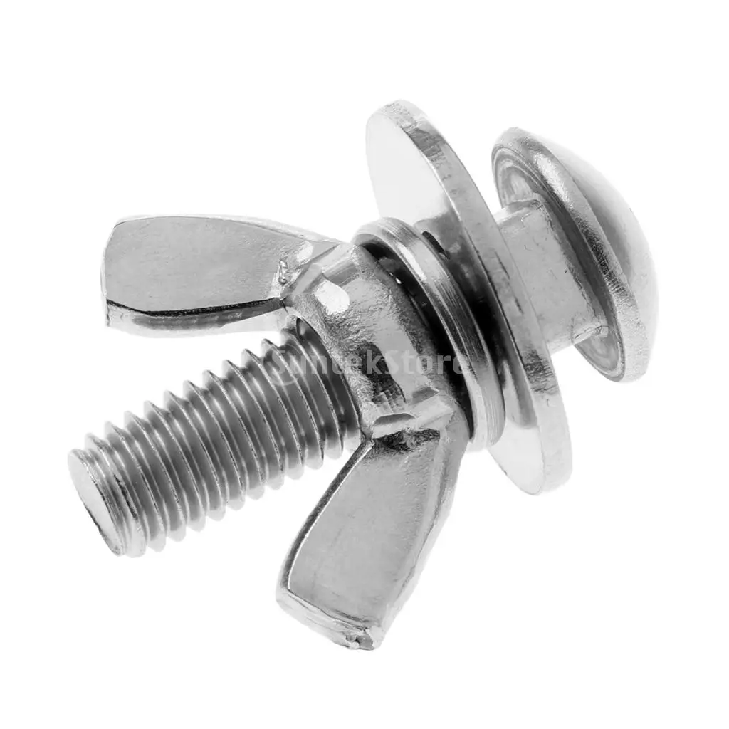 Marine Grade 316 Stainless Steel M8x35mm Thread Wingnut Butterfly Screws Bolts Fixing Parts for Scuba Tech Diving Backplate