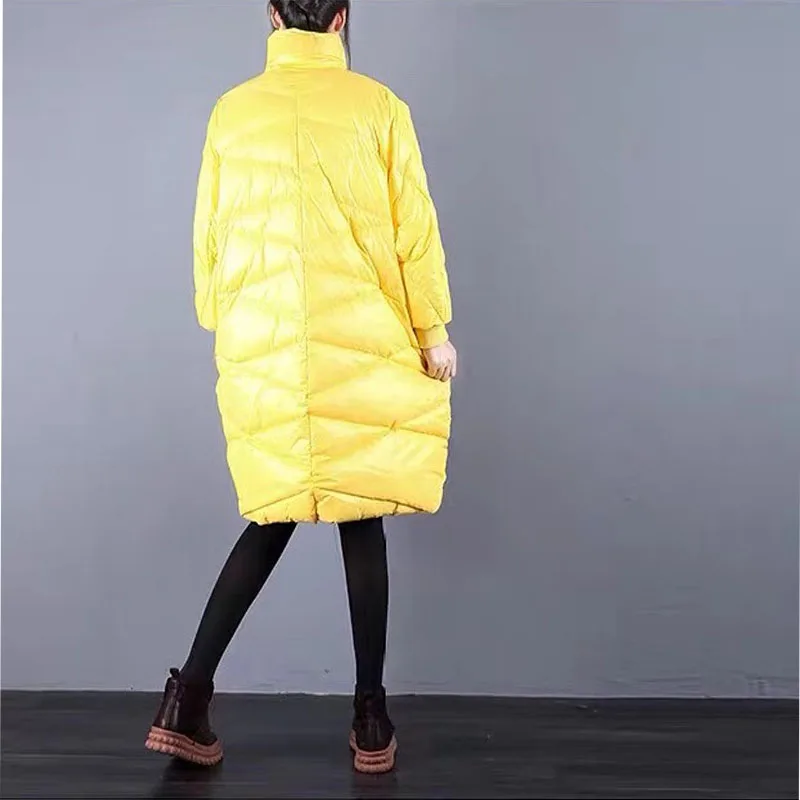 Carolyncreationswa Comprar Casaco De Inverno Para As Mulheres Casacos 2018 100 Novo Longa Baixo Feminino Pato Branco Algodao Baratas Online Preco