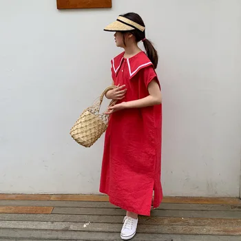 

Navy Style 2019 New Baby Summer Dress Bifurcated Kids Cotton Dress Girls Dress Toddler Maxi Long Dress Fashion,#5273