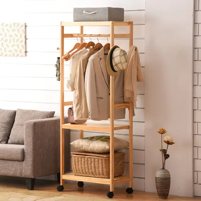 wooden clothes storage