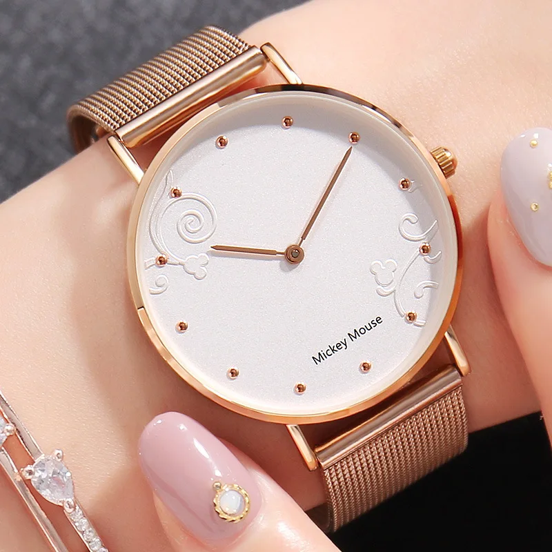 Часы женские с браслетом из розового золота серебристые|montre fashion|montre femmemontre rose gold