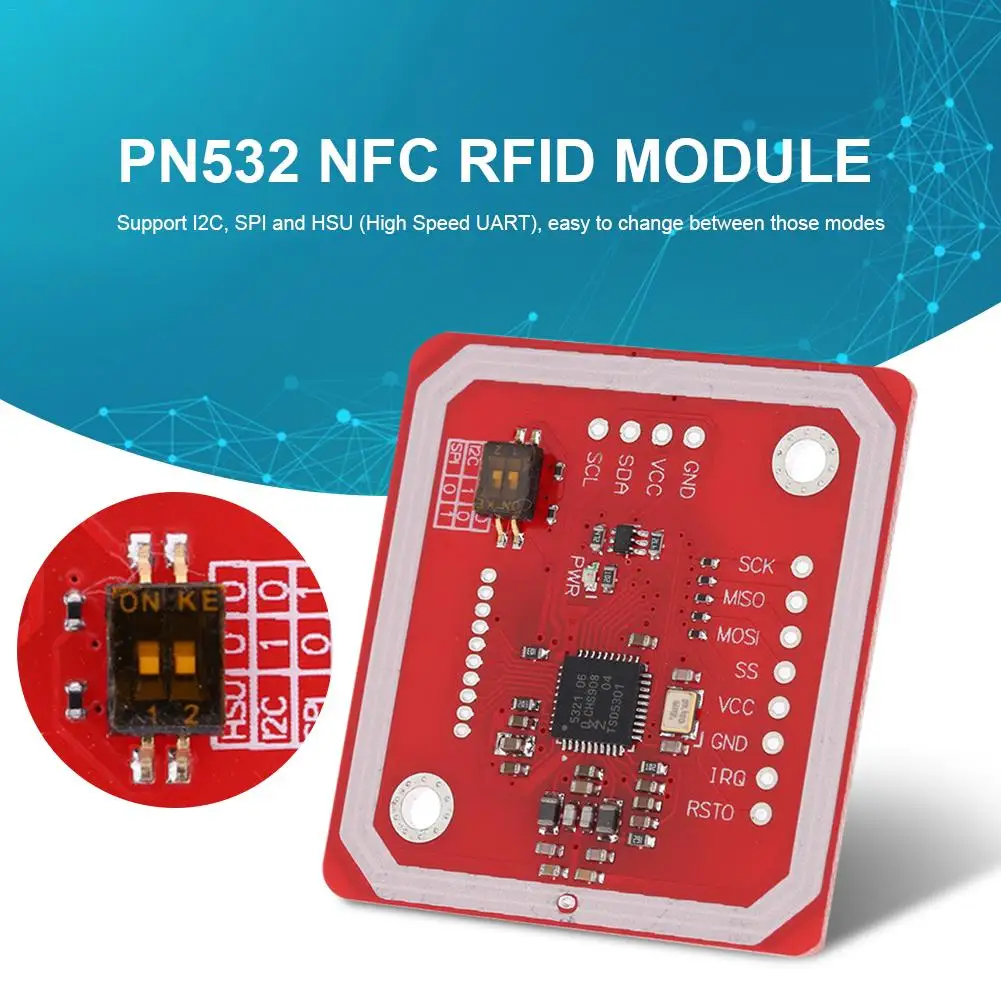 

GREATZT PN532 NFC RFID Wireless Module V3 User Kits Reader Writer Mode IC S50 Card PCB Attenna I2C IIC SPI HSU for Arduino