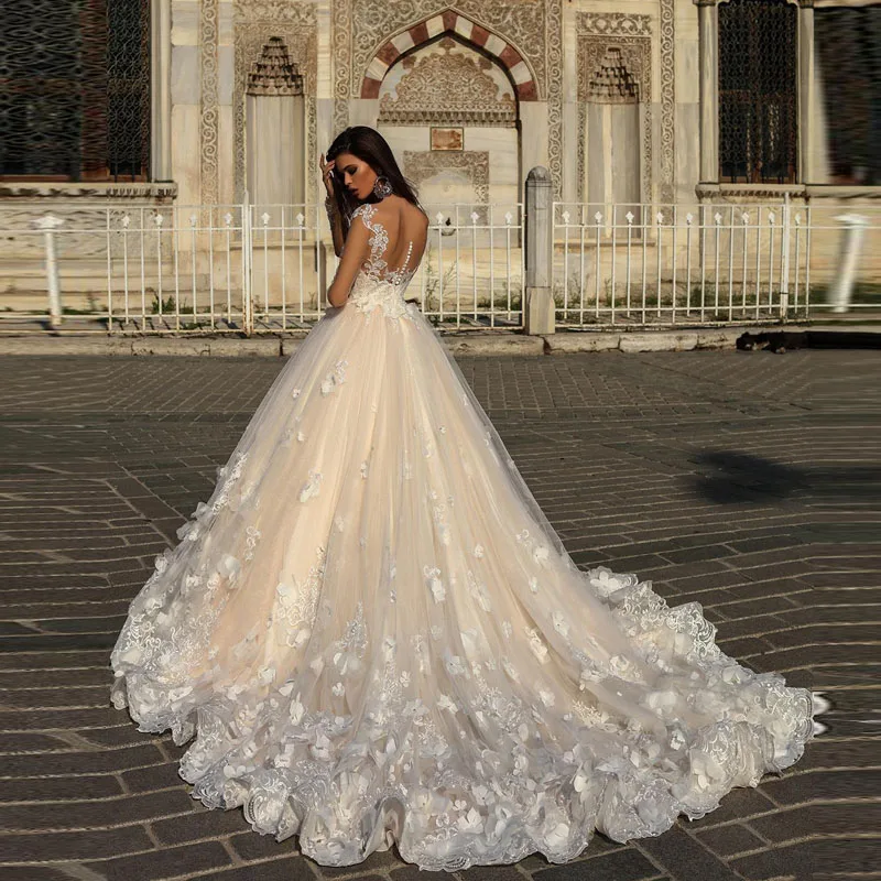 2018-gorgeous-designer-champagne-wedding-dresses-with-white-3d-flowers-illusion-sheer-ong-sleeves-court-train-arabic-bridal-gowns