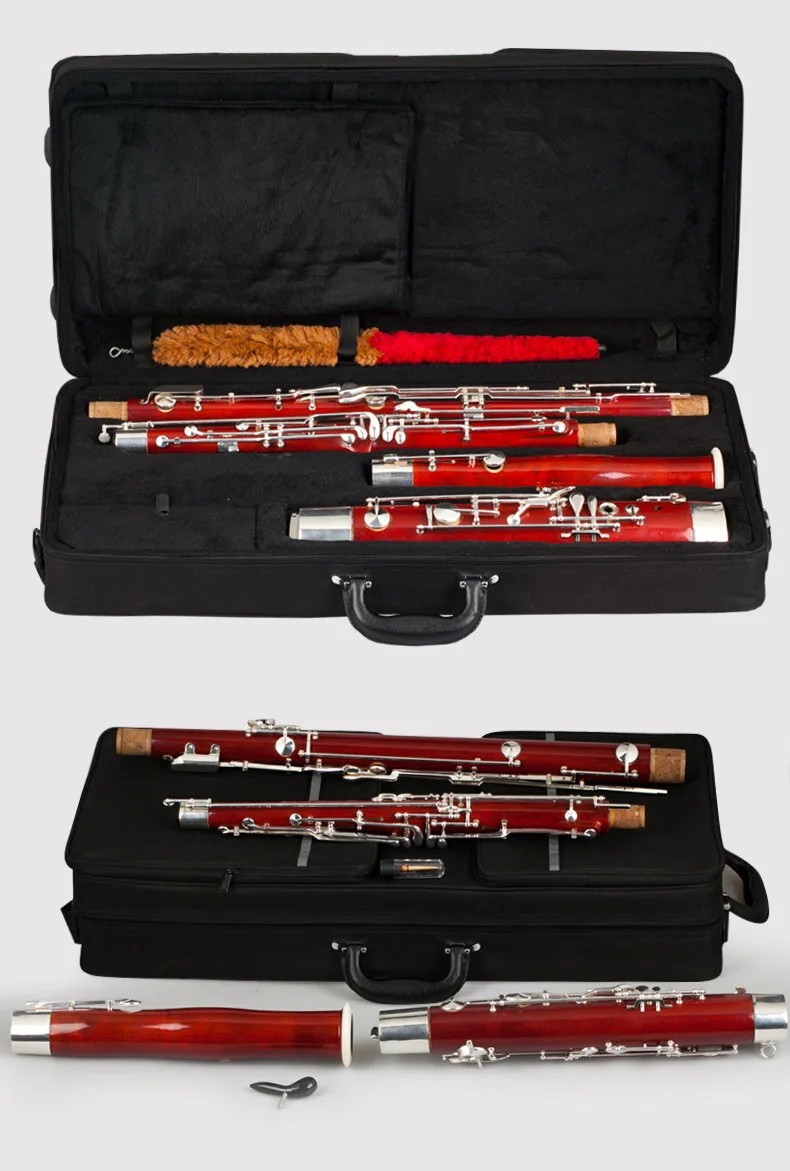 BS-9960 Профессиональный C Ключ Bassoon клен тело мельхиор ключи с серебристым напылением духовой инструмент