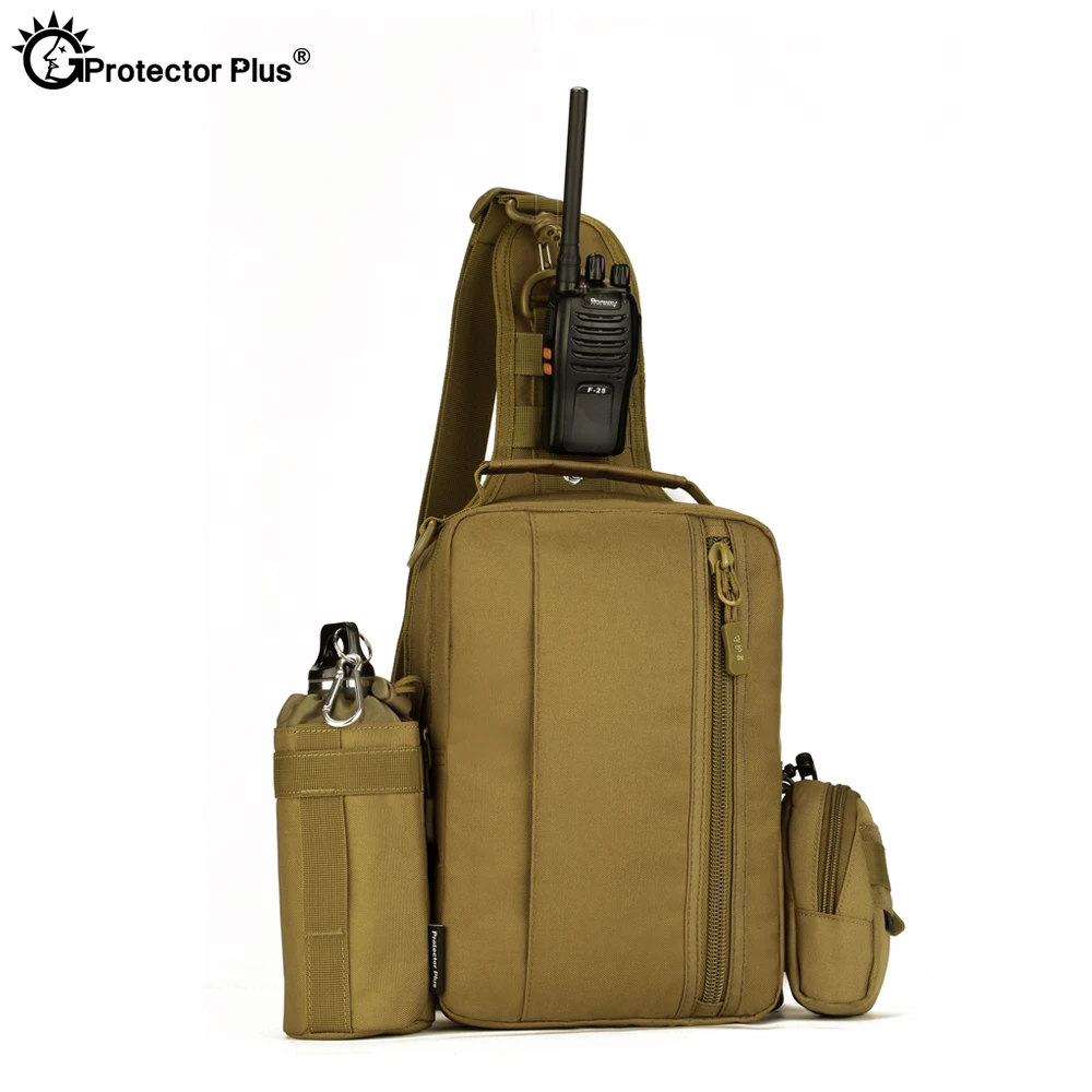  PROTECTOR PLUS Military Style Backpack Waterproof Four Uasge Bag Handbag Backpack Crossbody Bag Che