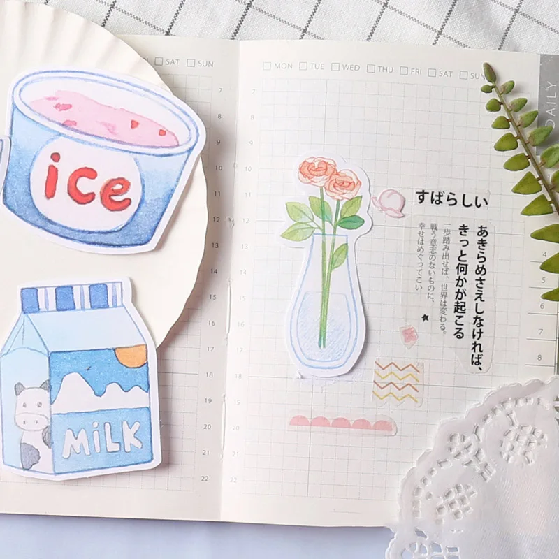 

30Sheets Creative Ice Notepads Kawaii Milk Memo Pads Animals Sticky Notes For Kids Gifts School Office Supplies Stationery