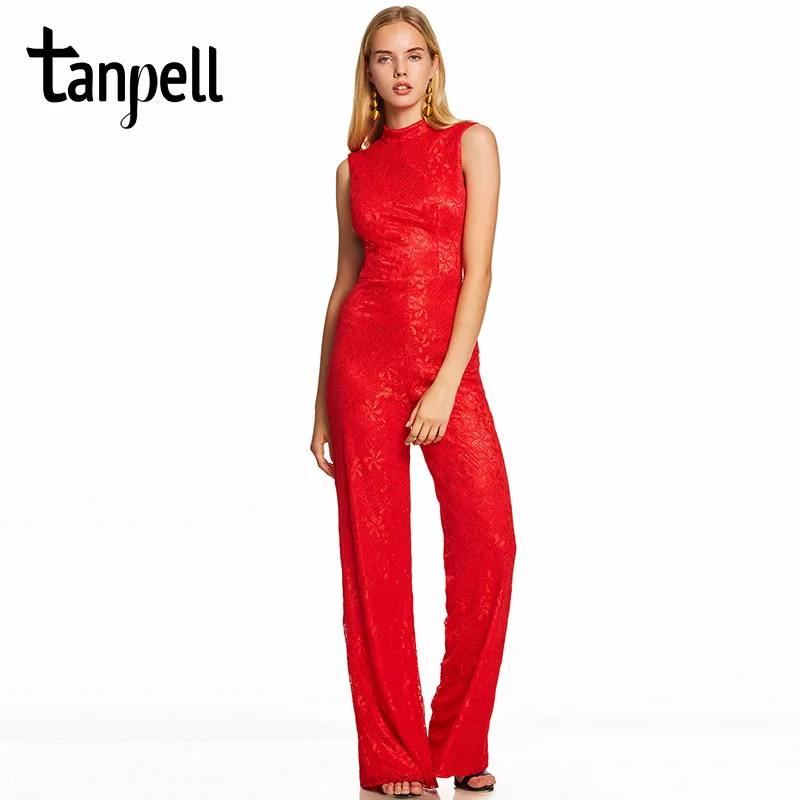 Tanpell high neck jumpsuits evening dress red sleeveless floor length sheath gown new women backless formal long evening dresses Tanpell high neck jumpsuits evening dress red sleeveless floor length sheath gown new women backless formal long evening dresses