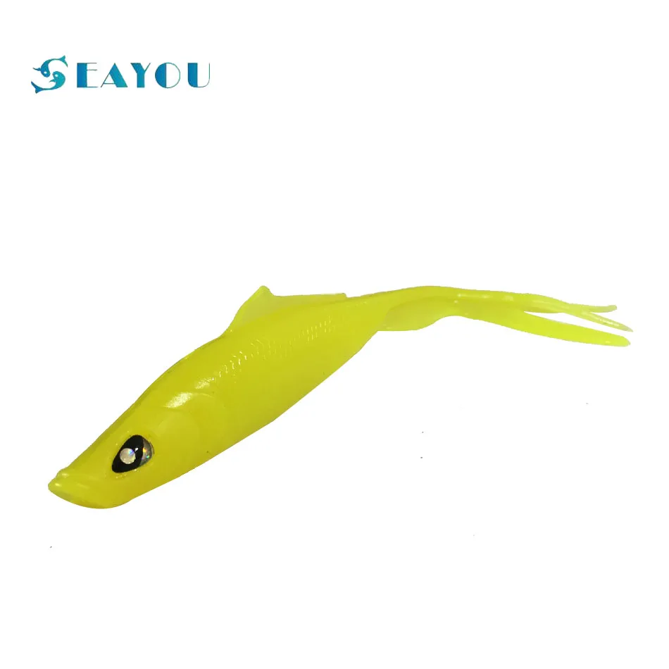 

128mm 9g Saltwater Soft Fishing Jerkbait Lures Artificial Baits Shrimp Scent Lifelike Bait with 3D Eyes Fishing Tackle