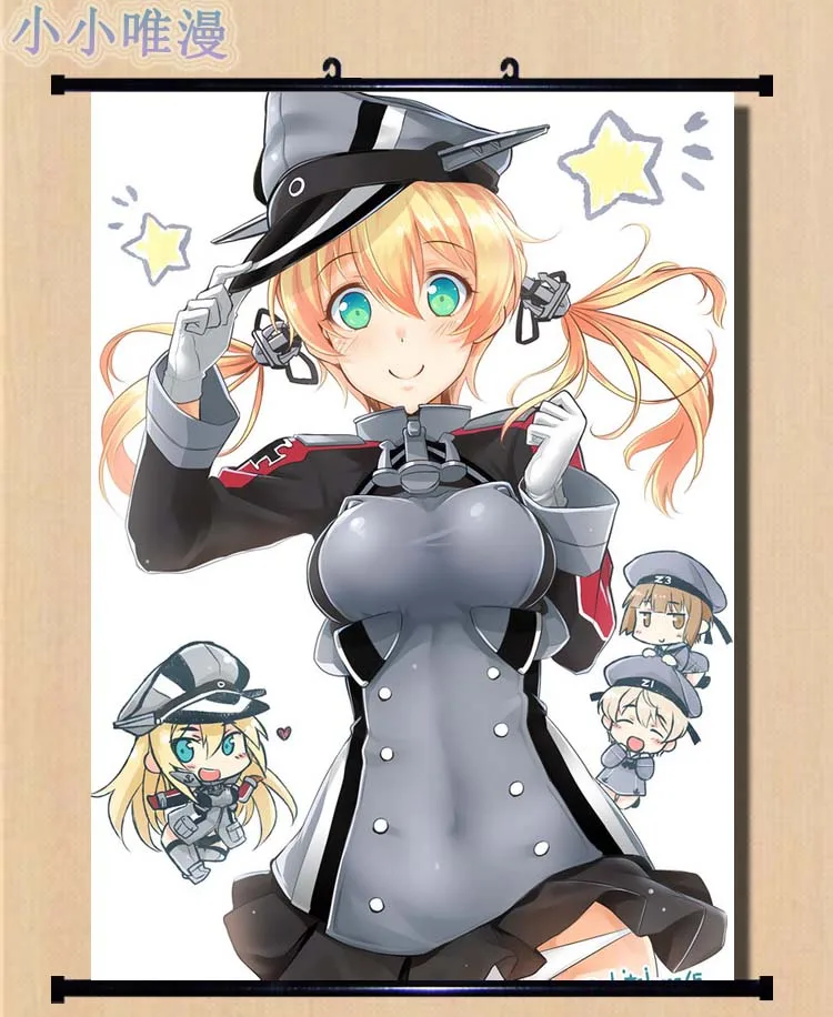 

Anime Kantai Collection KanColle characters sexy girl Bismarck & Prinz Eugen Home Decor Wall Scroll Poster Decorative Pictures
