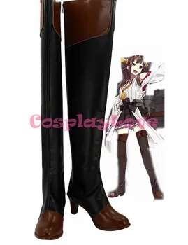 

Custom Made Japanese Anime Kantai Collection KanColle Kongou Cosplay Shoes Long Boots For Halloween Christmas Festival