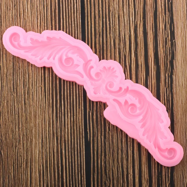 Diy Levelek Border Silikon Formák Görgetik A Kupa Topper Fondant Sütemény Díszítő Szerszámokat Csokoládé Cukorka Polimer Agyag - Image 5